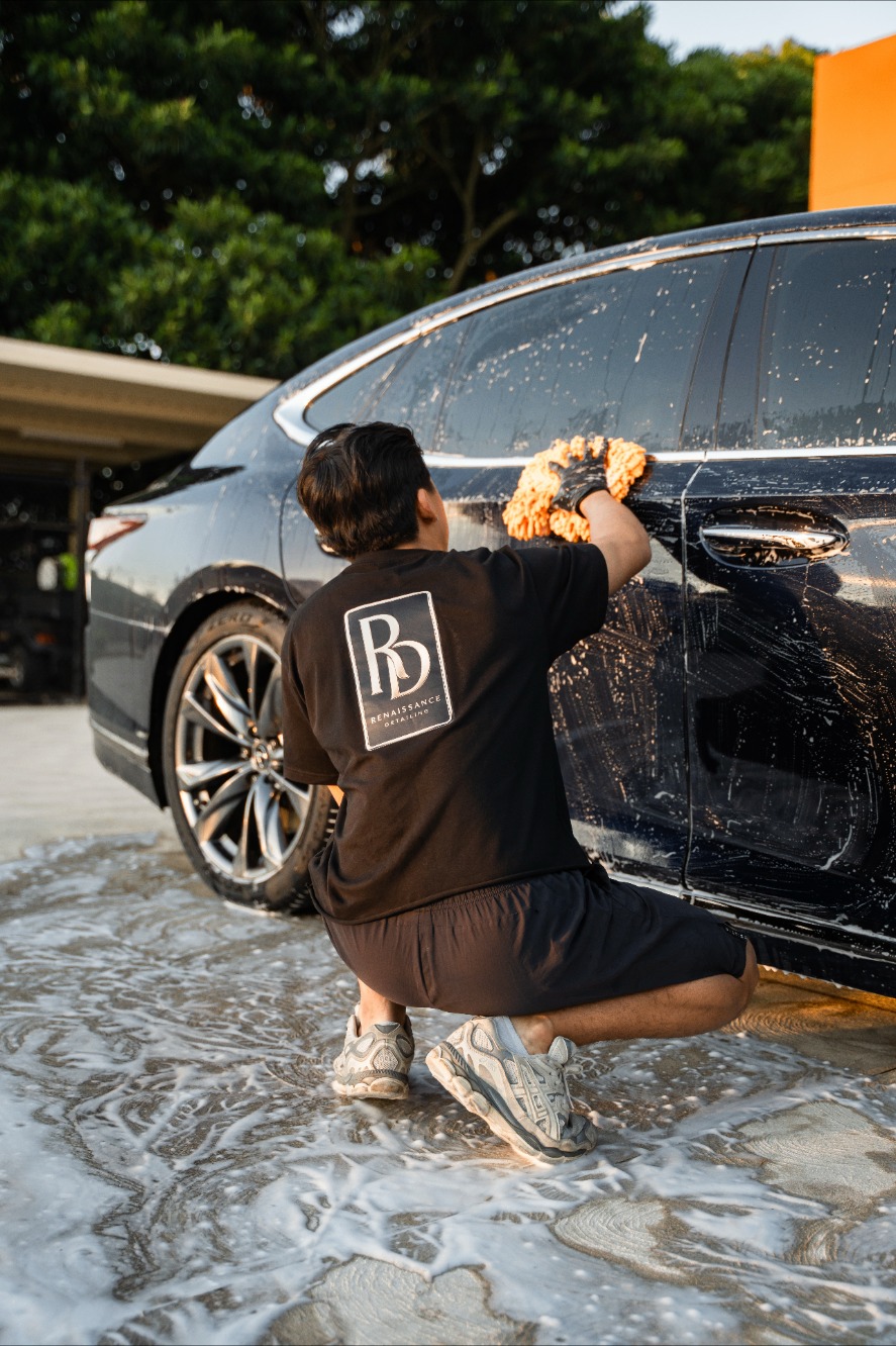 Luxury car headlight after detailing